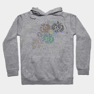 Elegant lace floral with swirls, roses, tulips, leaves, berries. Hoodie